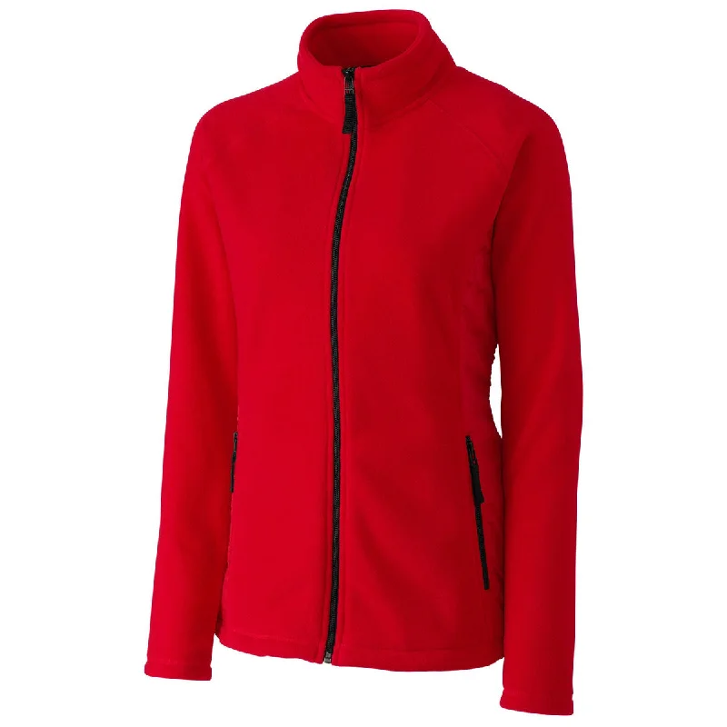 Clique Women's Red Summit Microfleece Hybrid Full Zip