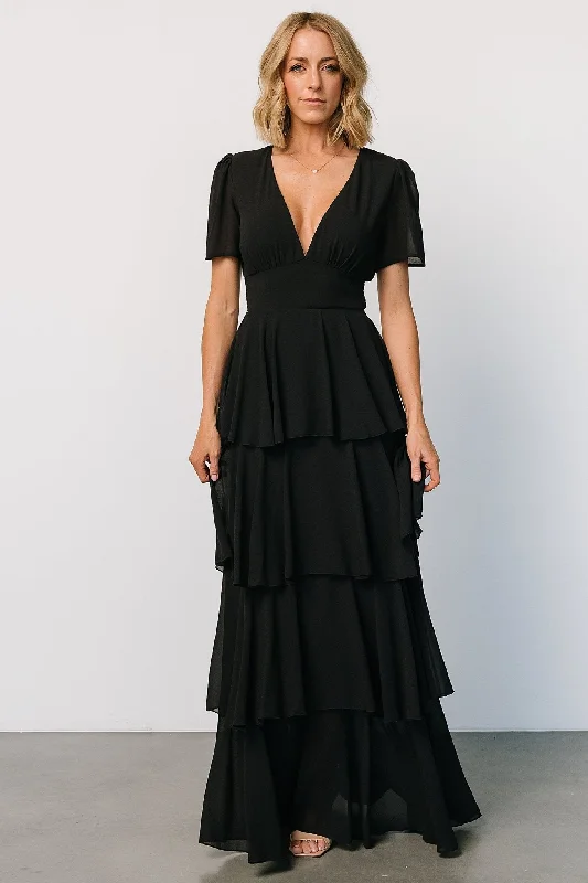 Montaigne Ruffle Maxi Dress | Black