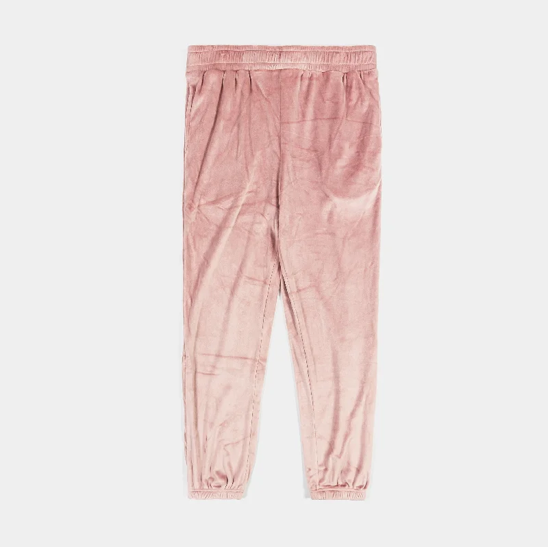 Solei Velour Jogger Womens Pants (Dusty Pink)