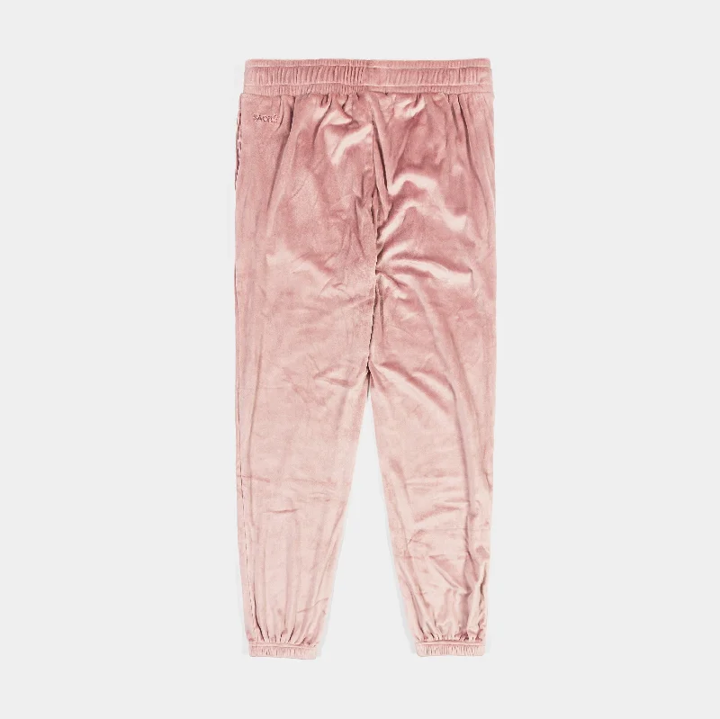 Solei Velour Jogger Womens Pants (Dusty Pink)