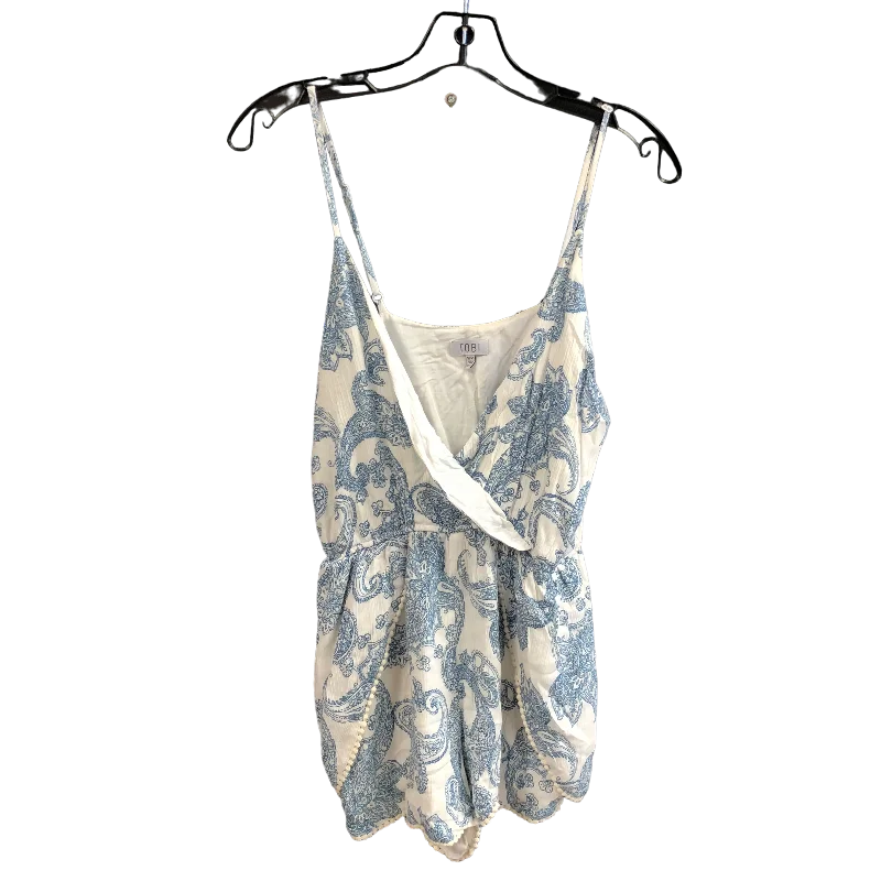 Top Sleeveless Designer By Tobi In Blue & White, Size: S