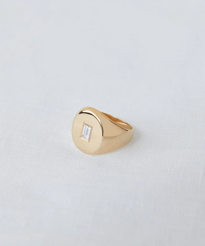 Gemma Baguette Signet Ring